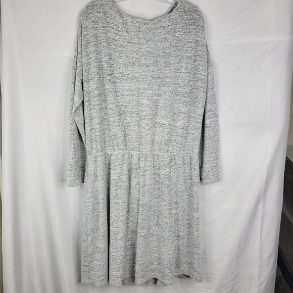 Banana Republic Factory Dress XL Light Gray Knit Drape Neckline Elastic Waist - Picture 4 of 11